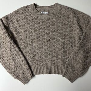 Hollister Women's Textured Knit Sweater - Brown